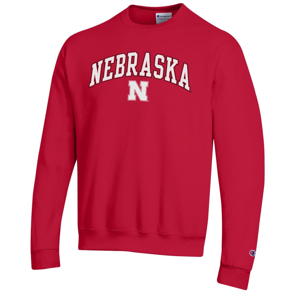  Nebraska Huskers Champion Arch Over Logo Pullover Sweatshirt - Scarlet
